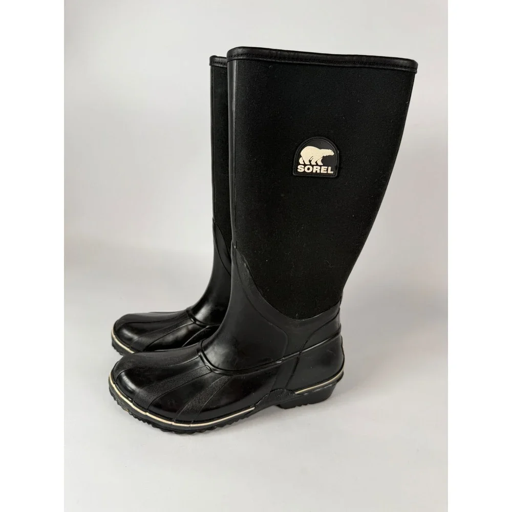Sorel Womens Black Waterproof‎ Rubber Tall Rain Boots NL1620-010 Size 6